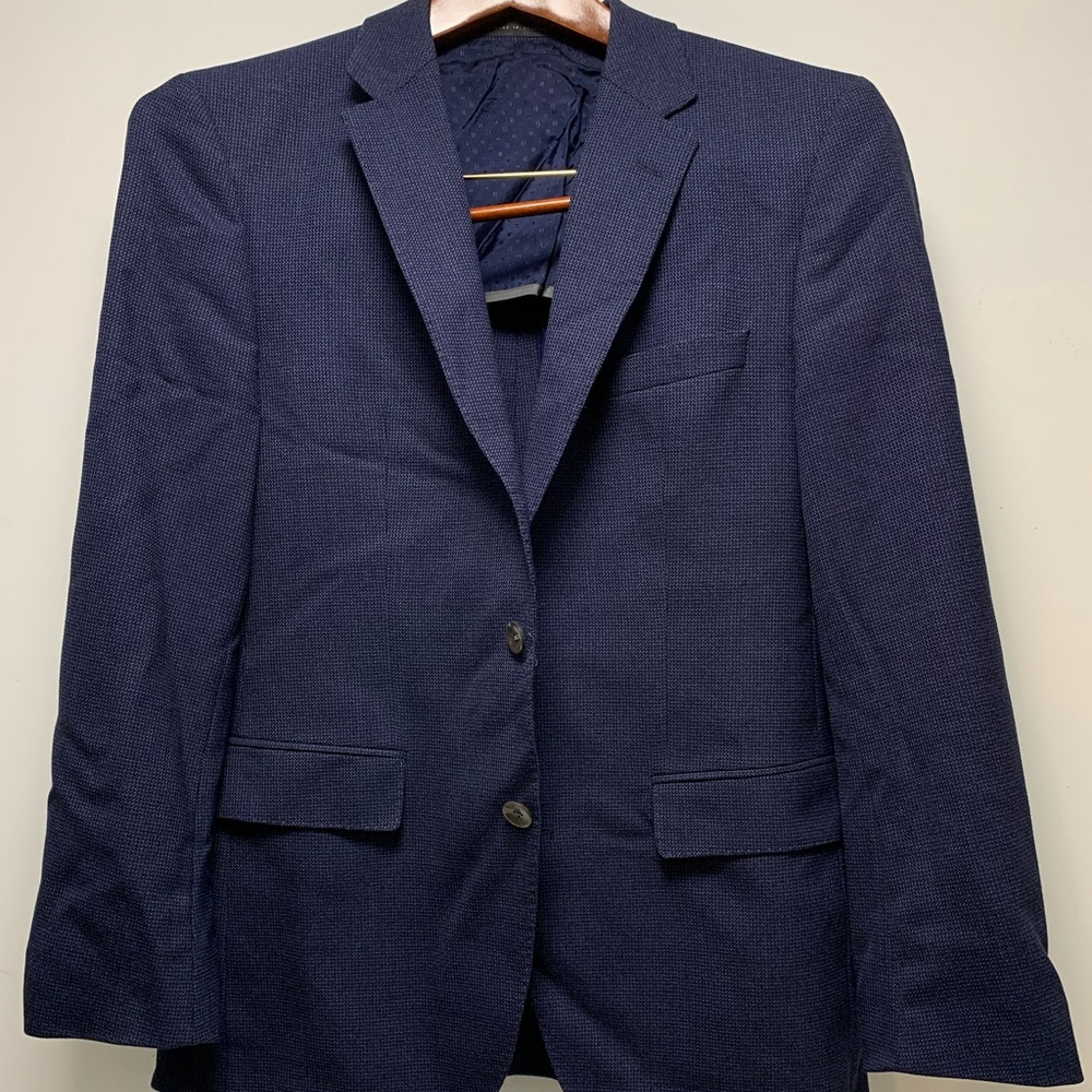HUGO Boss BLAZER REDA 38R Suit Jacket Navy Blue Jarrett ITALY FABRIC SPORT COAT
